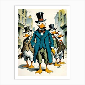 Ducks In Hats Art Print