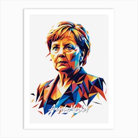 Angela Merkel 1 Portrait WPAP Pop Art Art Print