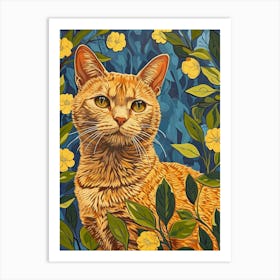 Chartreux Cat Relief Illustration 3 Art Print