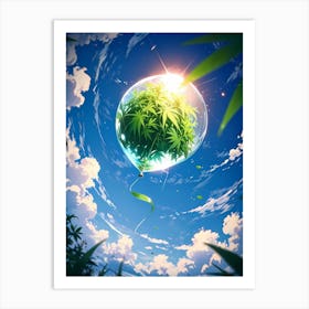 Marijuana Leaves In The Sky Art Print