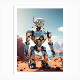 Robot In The Desert Art Print