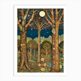 William Morris Forest At Night 20 Art Print