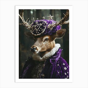 Deer In Purple Costume Art Print