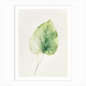 Primrose Leaf Minimalist Watercolour Art Print