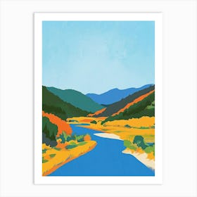 Kiso Valley Japan Colourful Illustration Art Print