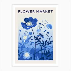 Blue Flower Market Poster 1 Art Print