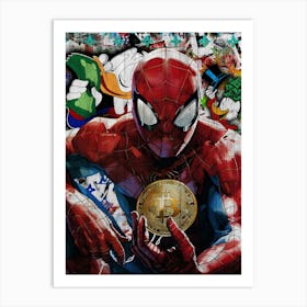 SpiderMan Bitcoin Art Print