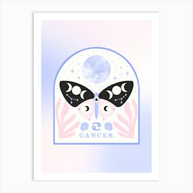 Zodiac Butterfly Cancer Art Print