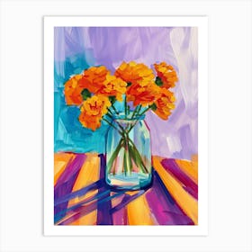 Carnations In A Vase 3 Art Print