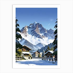 Village In The Mountains Art Print