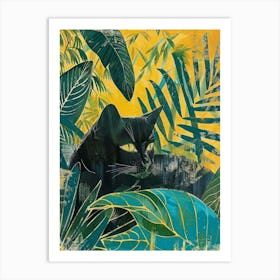 Black Cat In The Jungle 6 Art Print