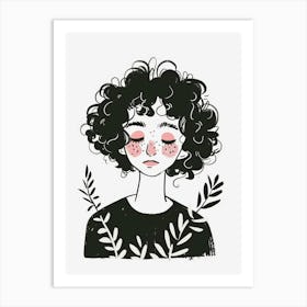 Girl With Curly Hair 2 Art Print