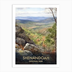 Shenandoah  National Park Watercolour Vintage Travel Poster 2 Art Print