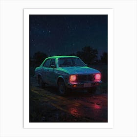 Car At Night Art Print