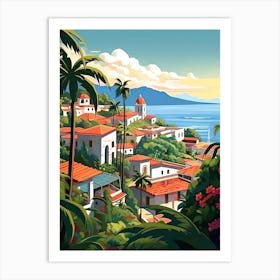 Puerto Vallarta, Mexico, Flat Illustration 3 Art Print