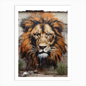 Lion Art Painting Street Art Style 1 Art Print