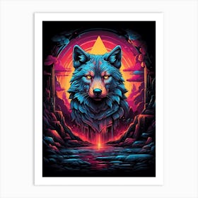 Psychedelic Wolf Art Print