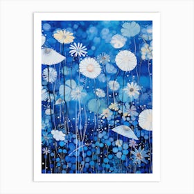 Blue Daisies Art Print