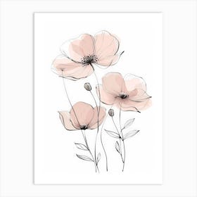 Pink Poppy Painting Art Print