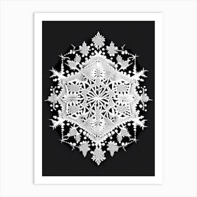 Diamond Dust, Snowflakes, William Morris Inspired 1 Art Print
