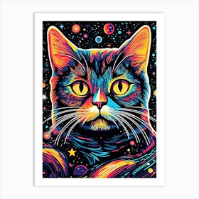 Quantum Furquake, Psychedelic Cats series Art Print