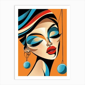 Woman With Earrings 6 Art Print