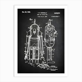 Diving Suit, Scuba Diving Suit, Diving Poster, Diving Print, Scuba Print, Diving Suit Patent, Vintage Diving Suit, Diving Wall Decor, Sd5111 Art Print