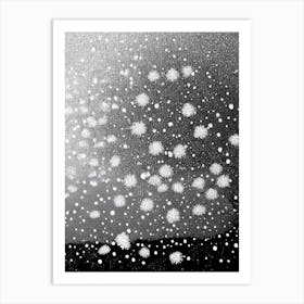 Graupel, Snowflakes, Black & White 2 Art Print