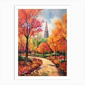 Autumn Gardens Painting Bok Tower Gardens Usa Art Print