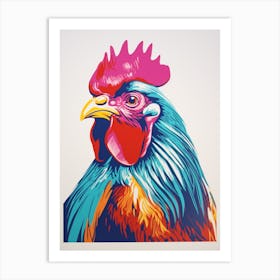 Andy Warhol Style Bird Rooster 4 Art Print