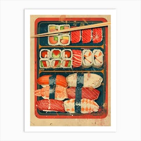 Bento Box Japanese Cuisine Mid Century Modern 2 Art Print