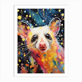  A Climbing Possum Vibrant Paint Splash 1 Art Print