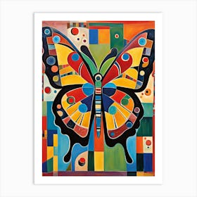 Colourful Abstract Butterfly v3 Art Print