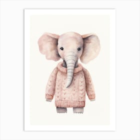 Baby Animal Watercolour Elephant 5 Art Print