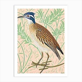 Roadrunner William Morris Style Bird Art Print
