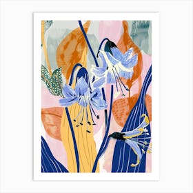 Colourful Flower Illustration Bluebell 3 Art Print