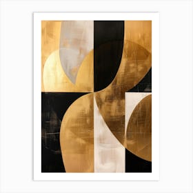 Gold And Black Abstract Painting 3 Art Print