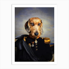 Amazing Keesie The Dachshund Pet Portraits Art Print