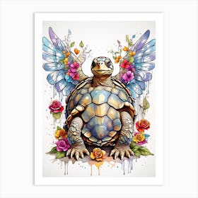 TORTOISE WITH ANGELWINGS Art Print