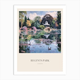 Regents Park London 2 Vintage Cezanne Inspired Poster Art Print
