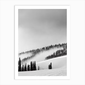 Trysil, Norway Black And White Skiing Poster Art Print
