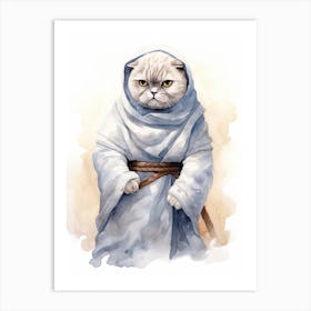 Scottish Fold Cat As A Jedi 4 Art Print