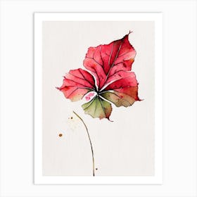 Hibiscus Leaf Minimalist Watercolour Art Print