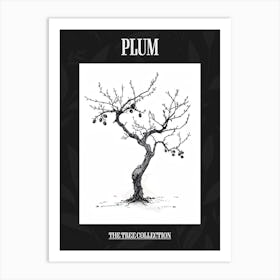 Plum Tree Pixel Illustration 3 Poster Art Print