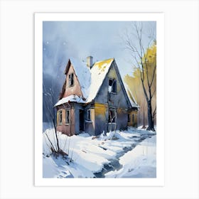 Old House In Winter 1 Art Print