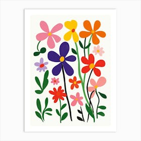 Flowers On A White Background 5 Art Print