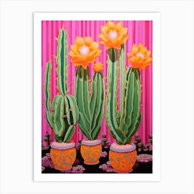 Mexican Style Cactus Illustration Notocactus Cactus 3 Art Print