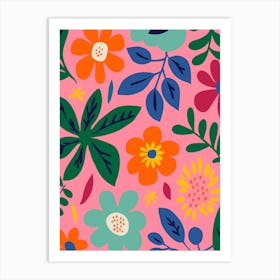 Colorful Floral Pattern Art Print Art Print