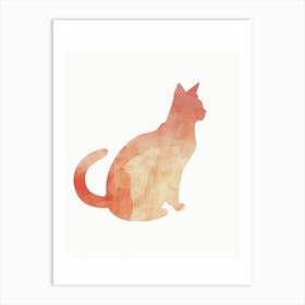 Orange Cat Watercolor Print Art Print