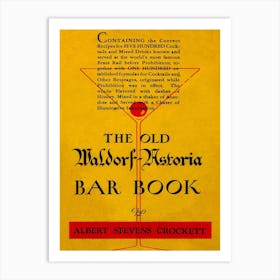 The Old Waldorf Astoria Bar Book Albert Stevens Crockett Art Print